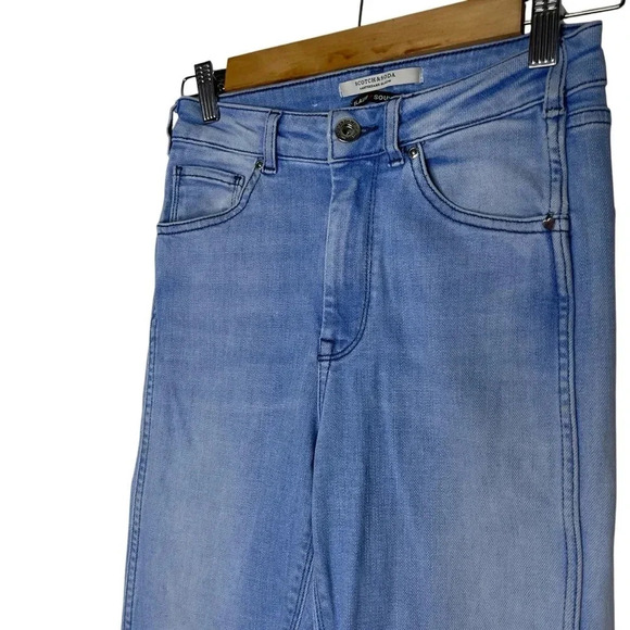 Scotch & Soda Haut High Rise Skinny Jeans Blue Denim Blue Slim Jeans  Size 27 - Picture 6 of 13